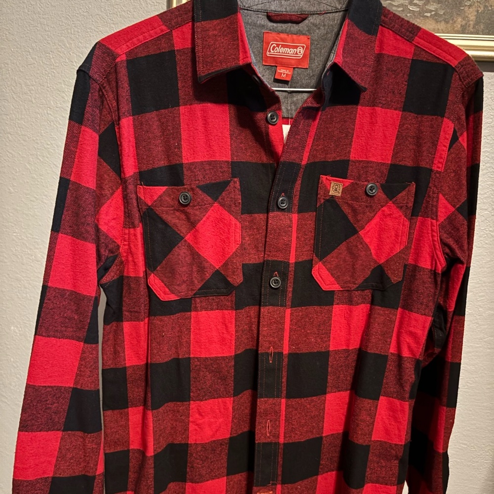 Coleman Men's Red and Black Checkered Shirt-NWT
